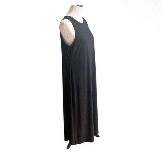 Vince Camuto Black Minimalist Maxi Dress Size Large Sleeveless Beachy Goth - Picture 2 of 7